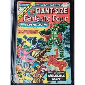 GIANT SIZE FANTASTIC FOUR #5 DBL ISSUE Divide And Conquer 1975 PSYCHO-MAN MARVEL